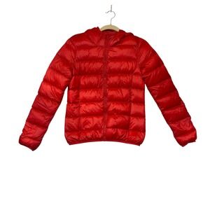 Tna The Little Puff Red Orange Hooded Down Puffer Jacket l XS 700 Fill Aritzia